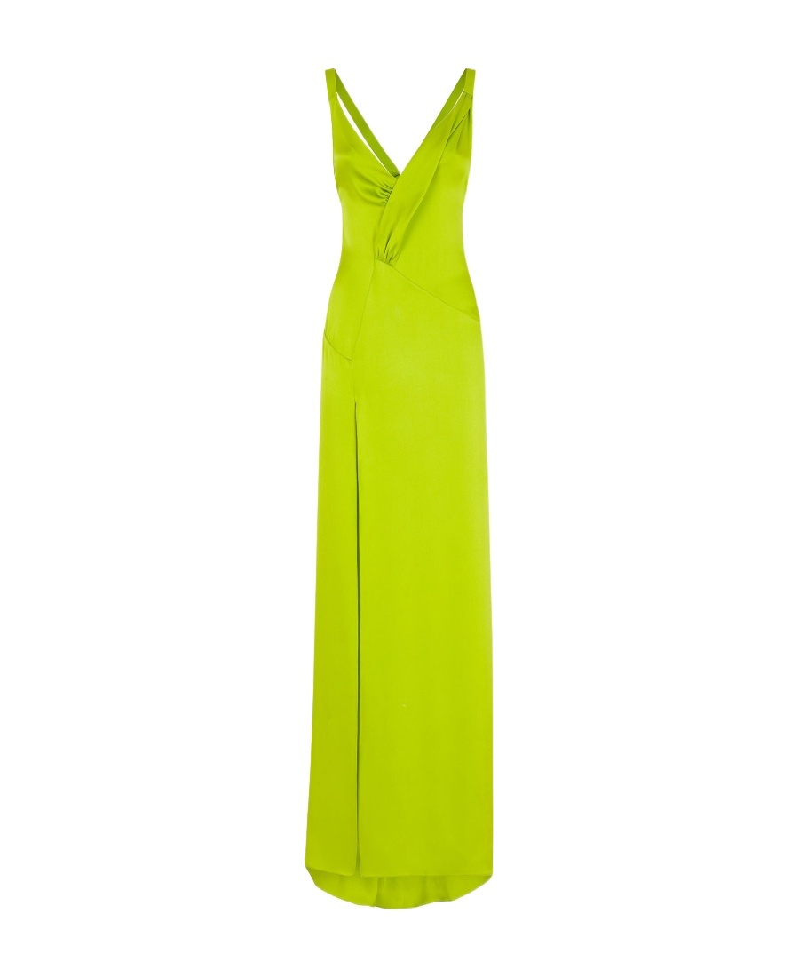 Fendi Silk Maxi Dress In Green