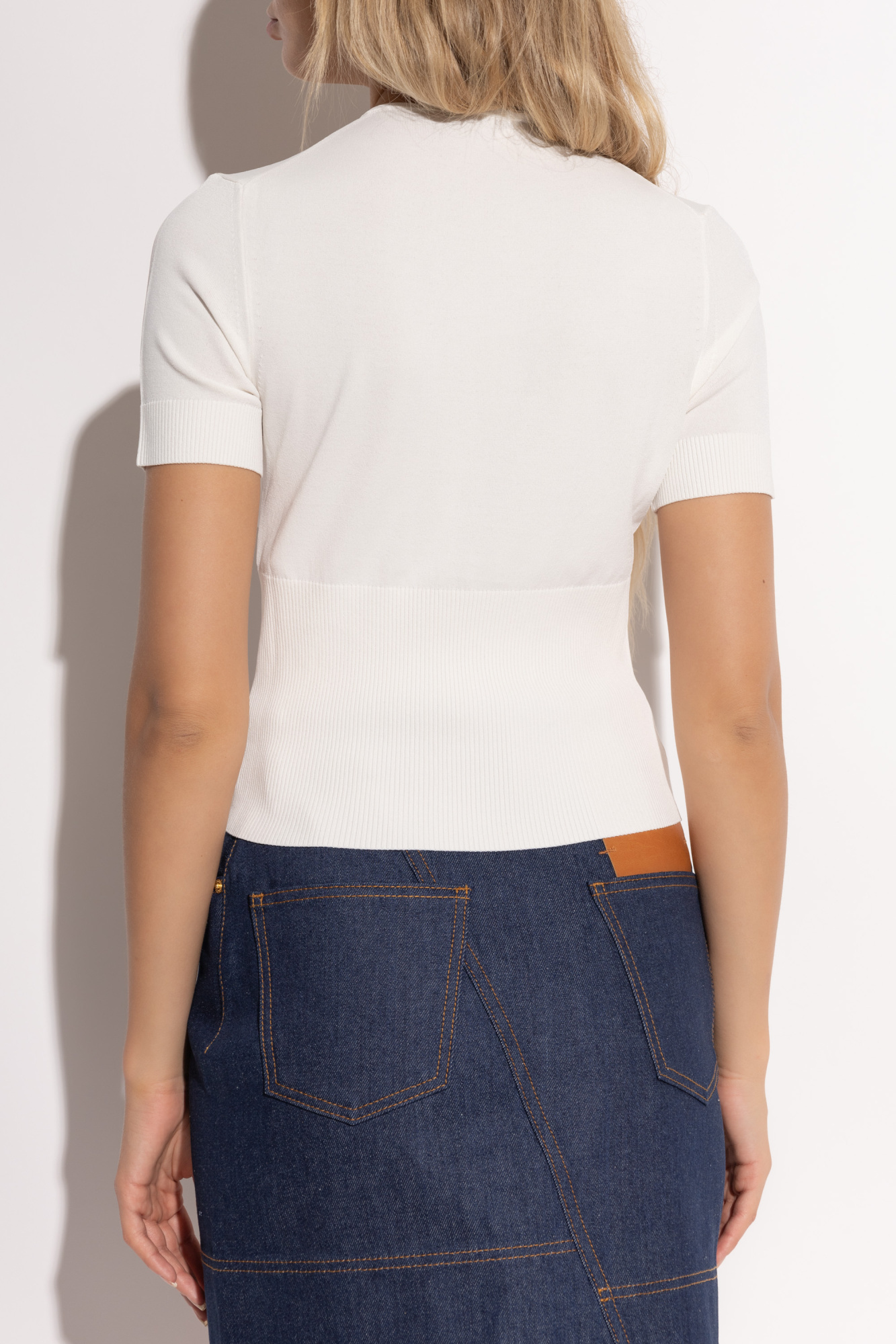 Jacquemus Le Haut Pralu Cut-out Short Sleeves Cardigan In White