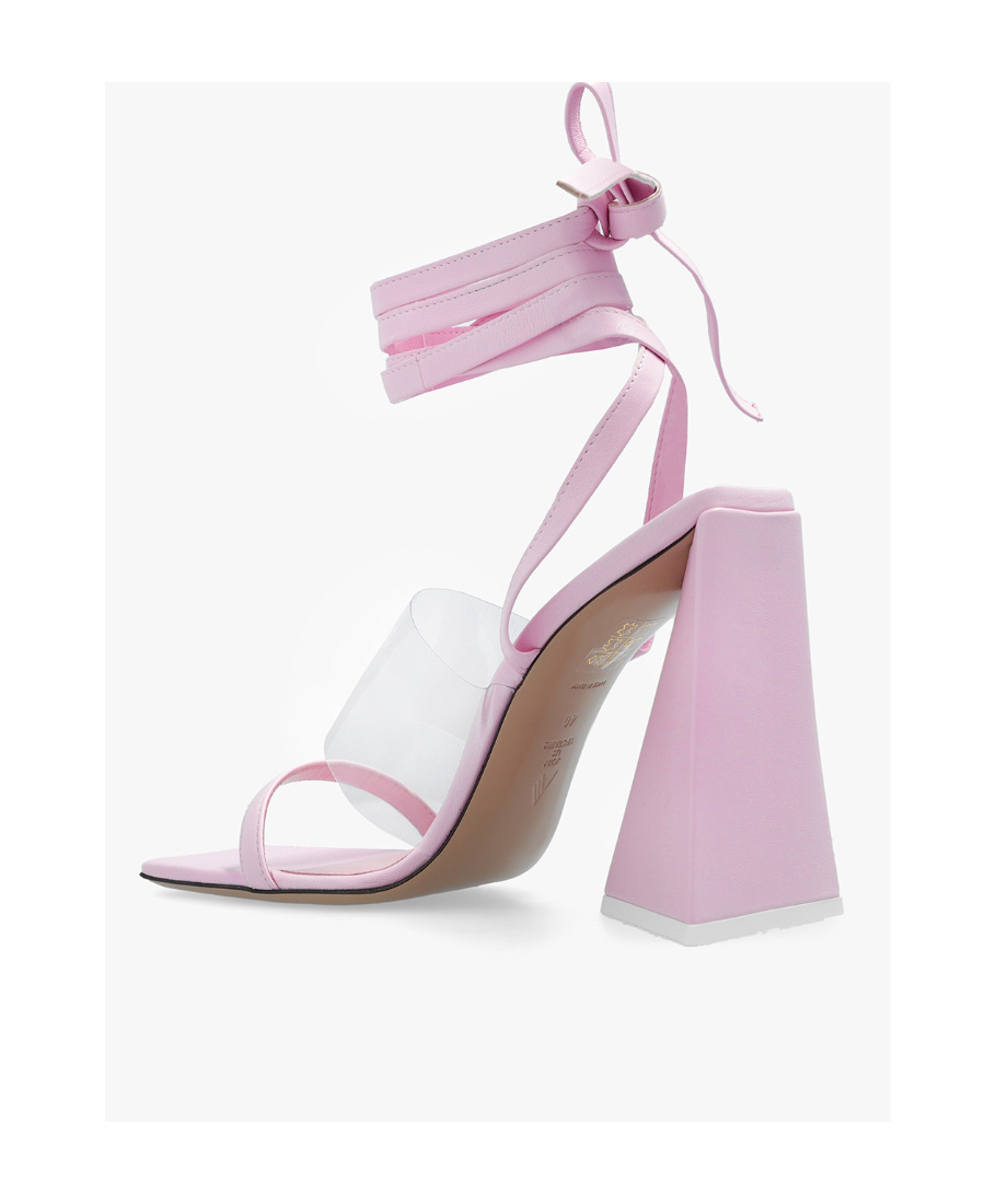 Attico Isa Ankle-tie Sandals In Pink