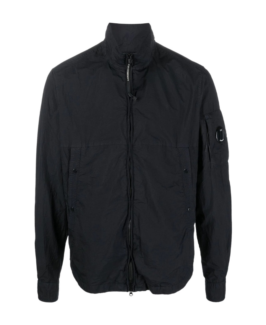 C.p. Company Logo-patch Funnel Neck Jacket In Black