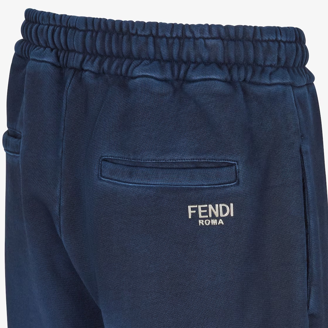 Fendi Logo Details Sweatpants In Blue
