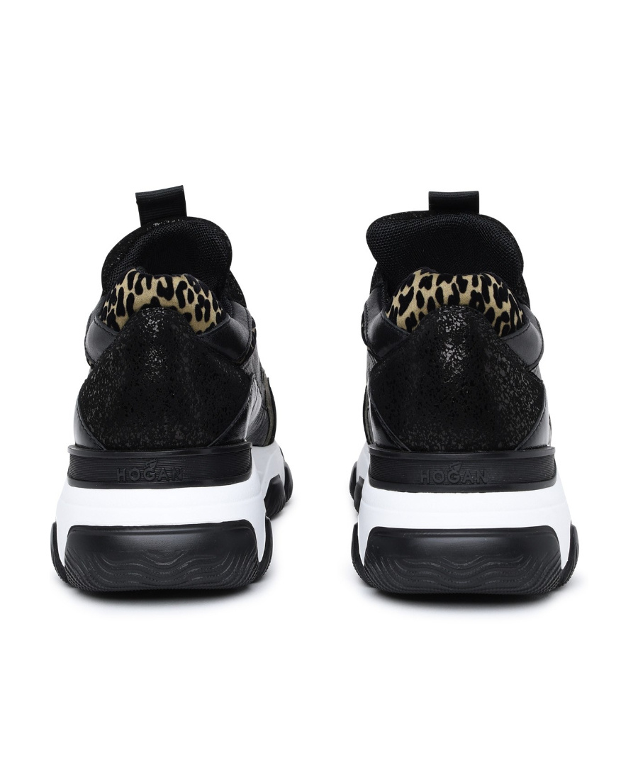 Hogan Panelled Low-top Sneakers In Black
