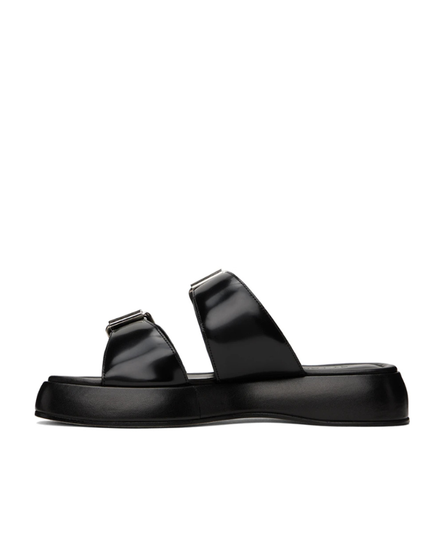 By Far Wyatt Flat-soled Sandals In Black