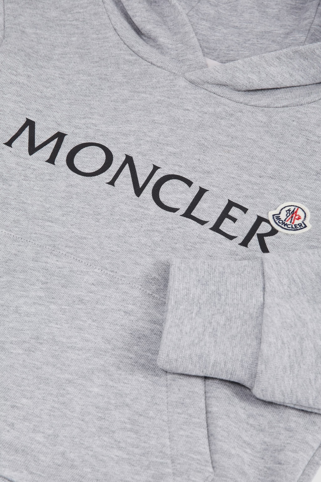 Moncler Logo Hoodie In Gray