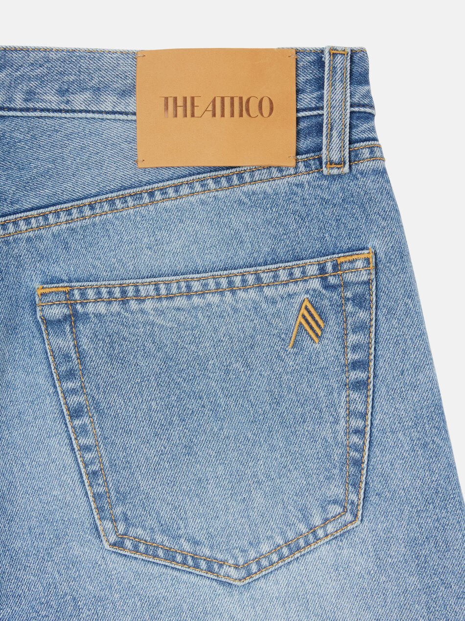 Attico Sky Blue Long Pants In Blue