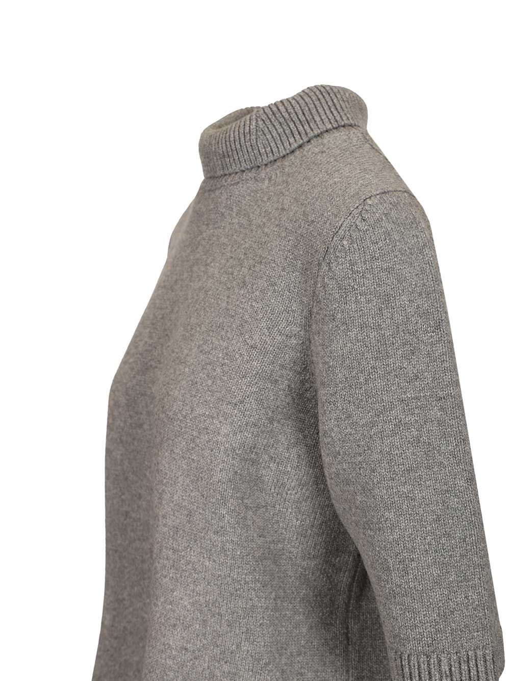 Alaïa Cashmere Blend Turtleneck Knitwear Grey In Gray