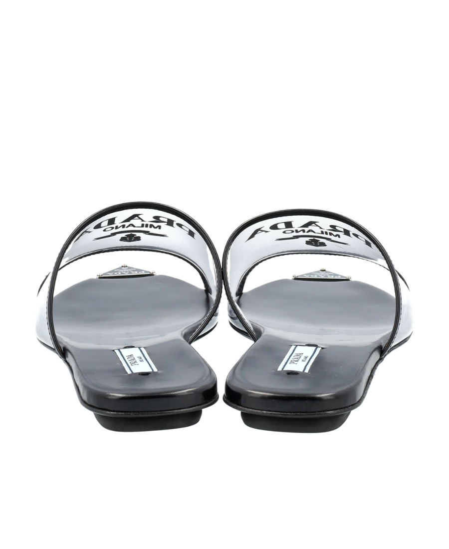 Prada Women Transparent Plex Slippers In Black