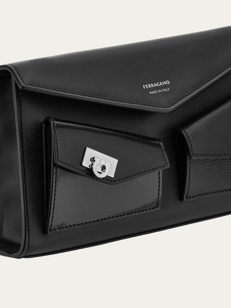 Ferragamo Multipocket Mini Bag In Black