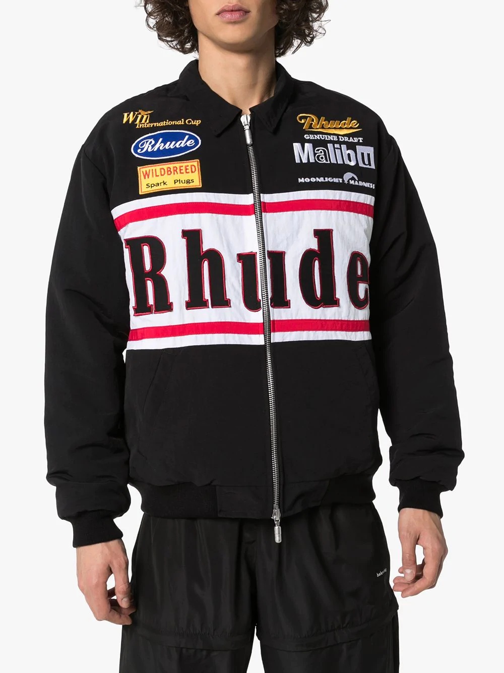 Rhude Logo Embroidered Casual Jacket In Black