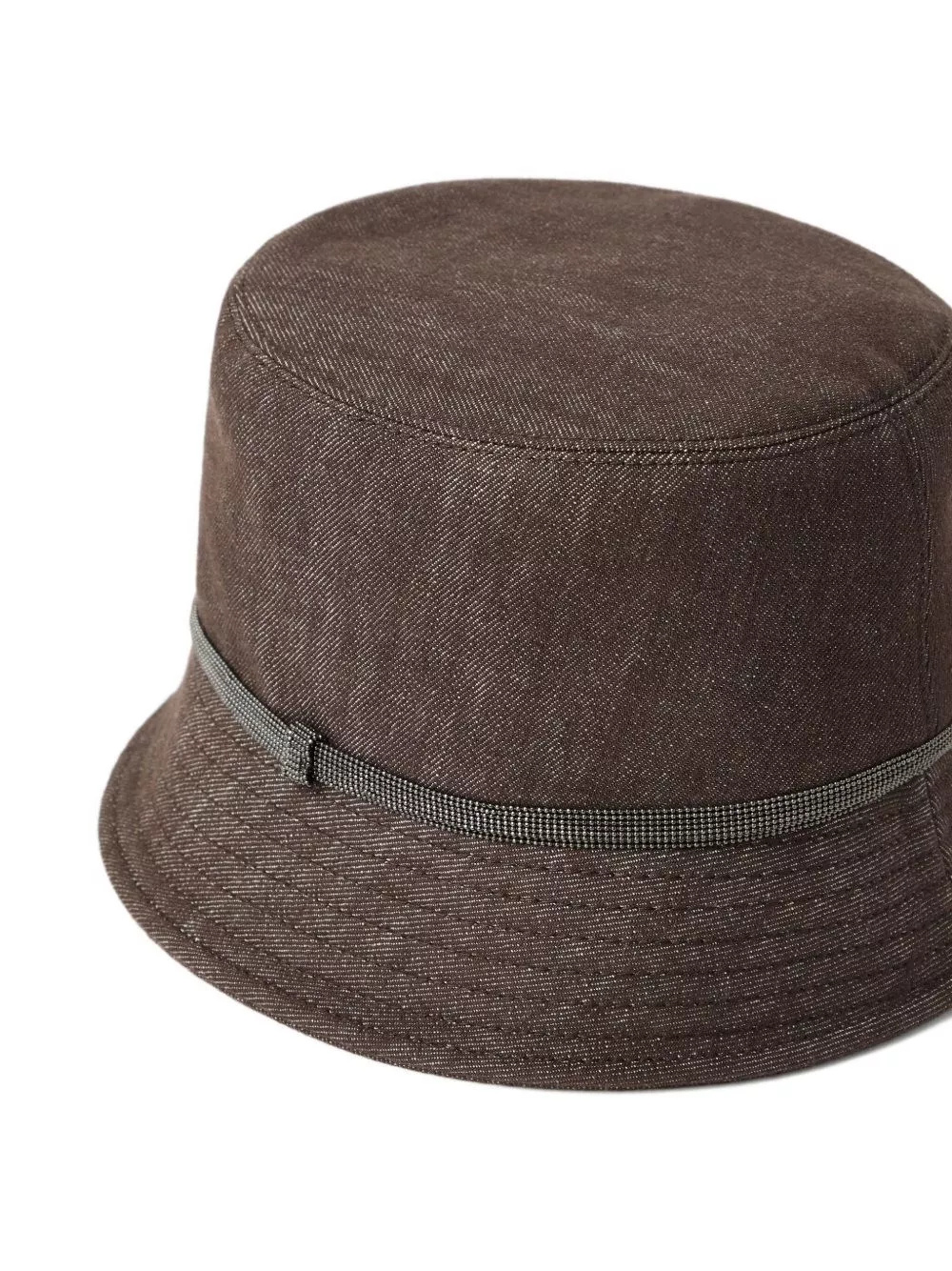 Brunello Cucinelli Cotton Bucket Hat Contrast Band In Brown