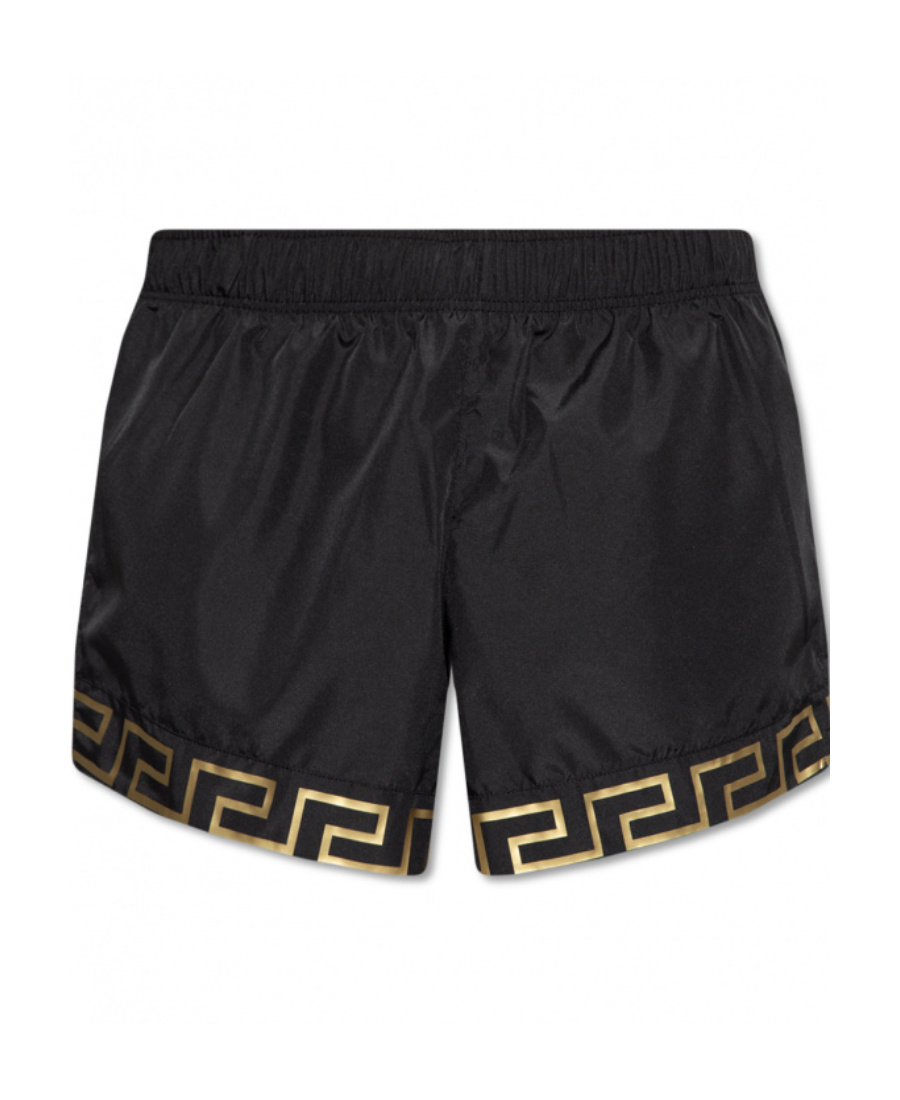 Versace Greca-pattern Deck Shorts In Black
