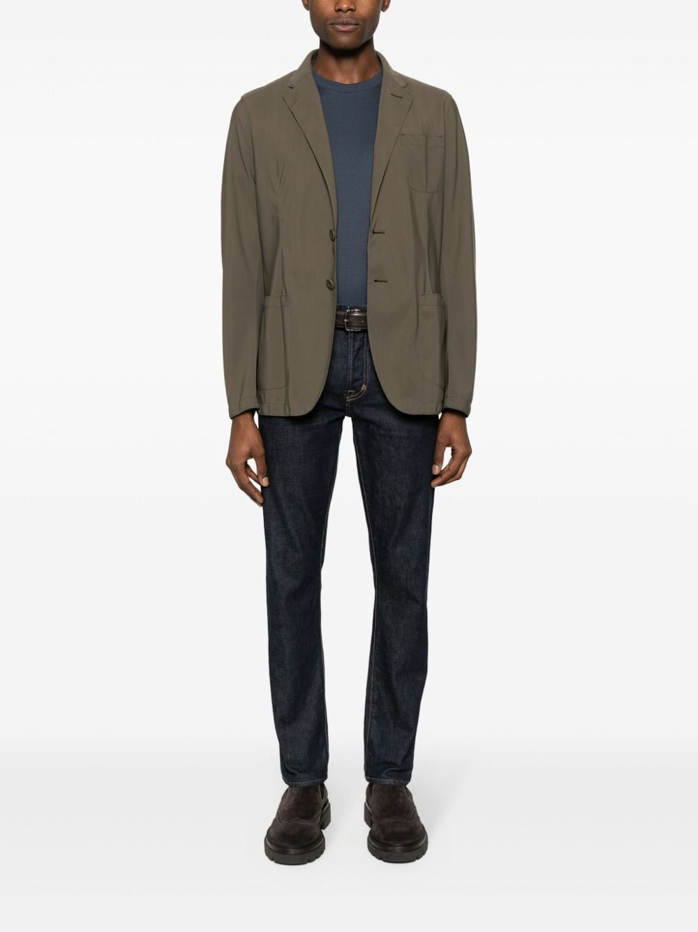 Shop Herno Single-breasted Blazer In Green