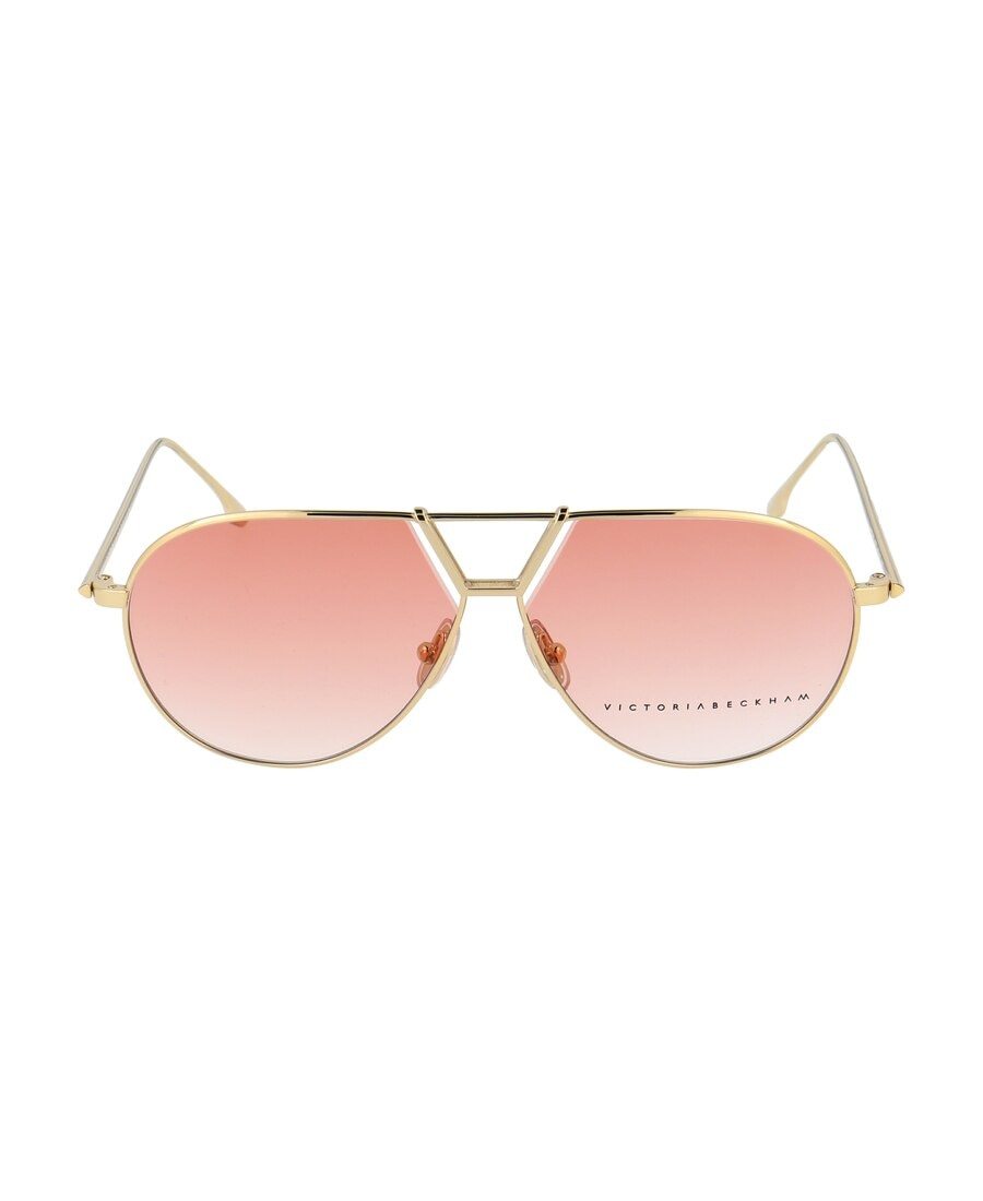 Victoria Beckham Aviator Frame Sunglasses In Pink