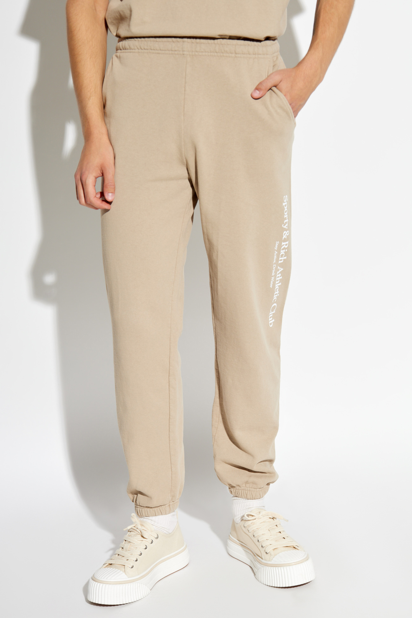 Sporty And Rich The Wall Street Collection Track Pants In Nude