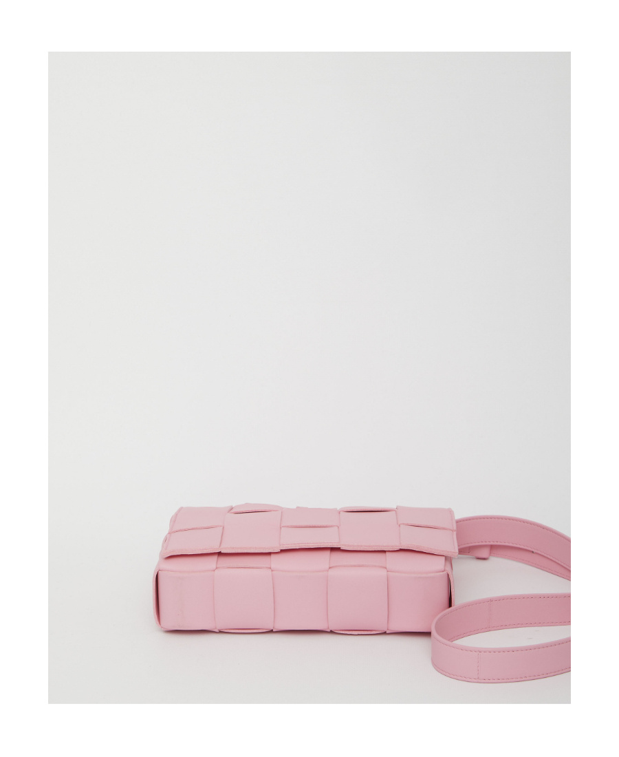 Bottega Veneta Cassette Leather Cross Body Bag In Pink
