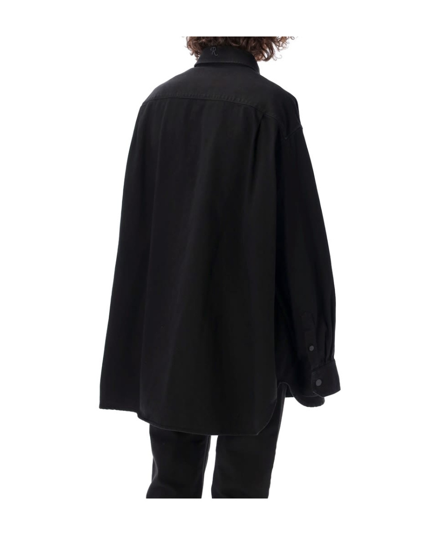 Raf Simons Logo Long-sleeved Shirt In Black