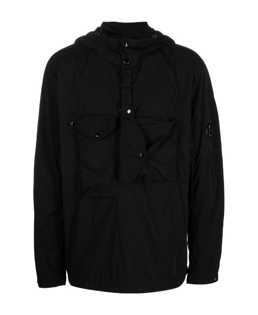 C.p. Company Hooded Windbreaker Jacket In Black