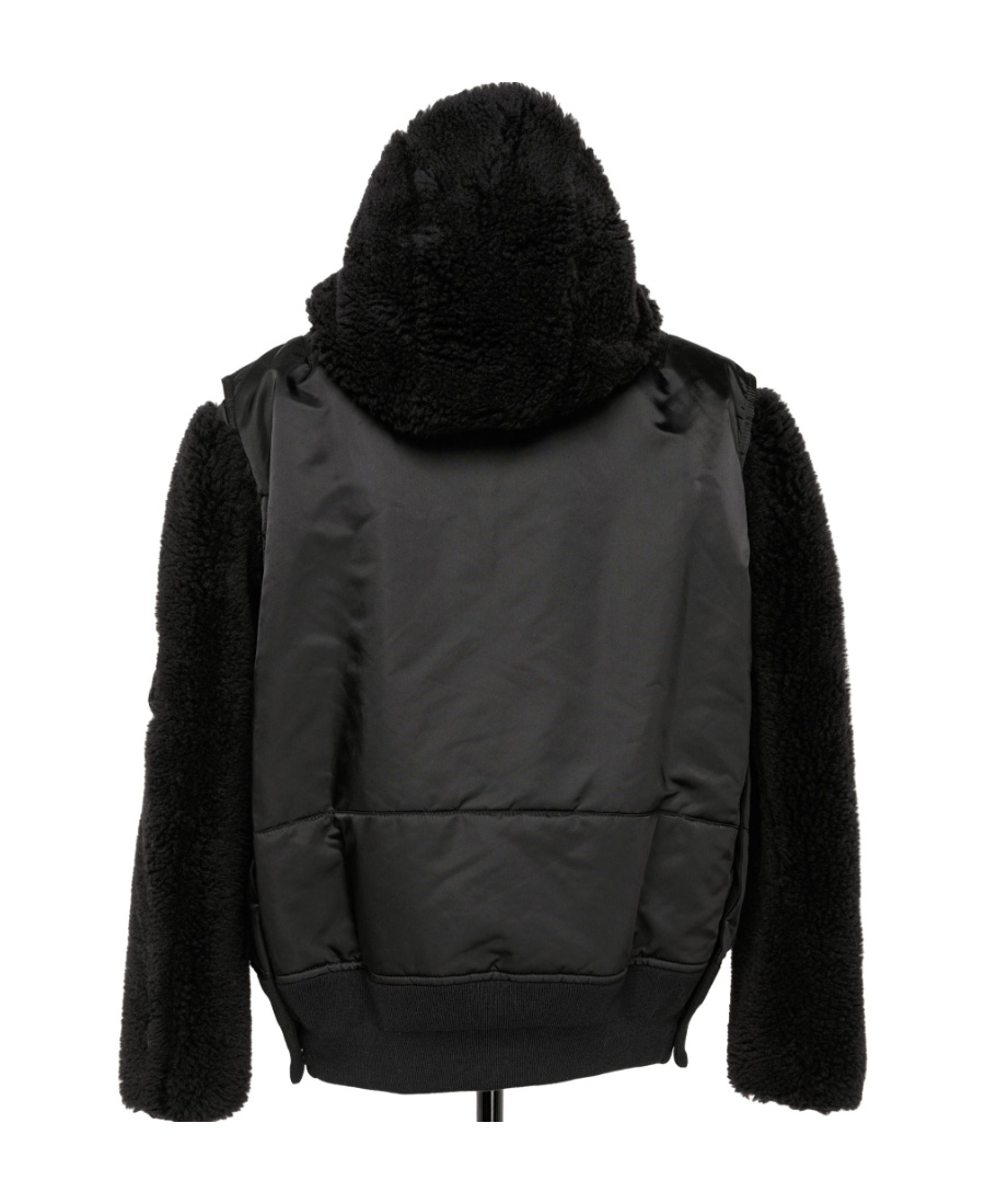 Sacai Panelled Hooded Jacket In Black