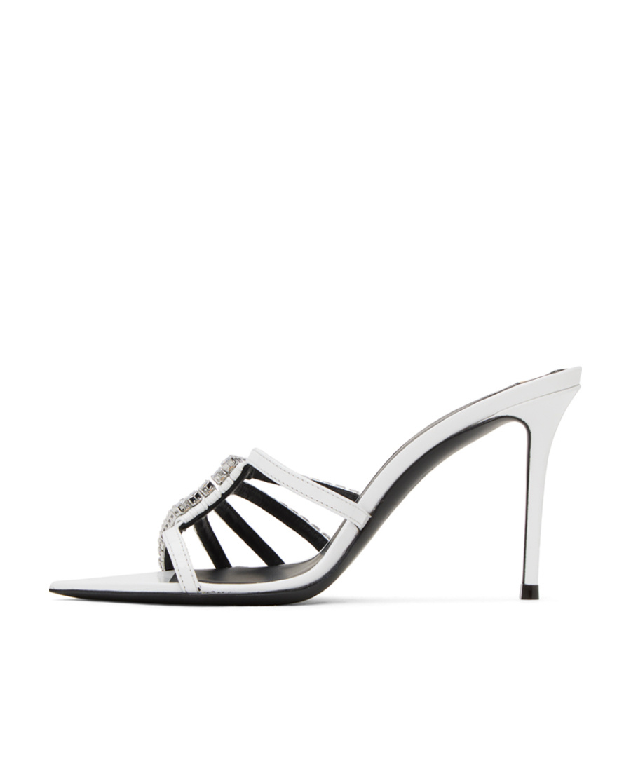 Giuseppe Zanotti Silver Intriigo Heeled Sandals In White