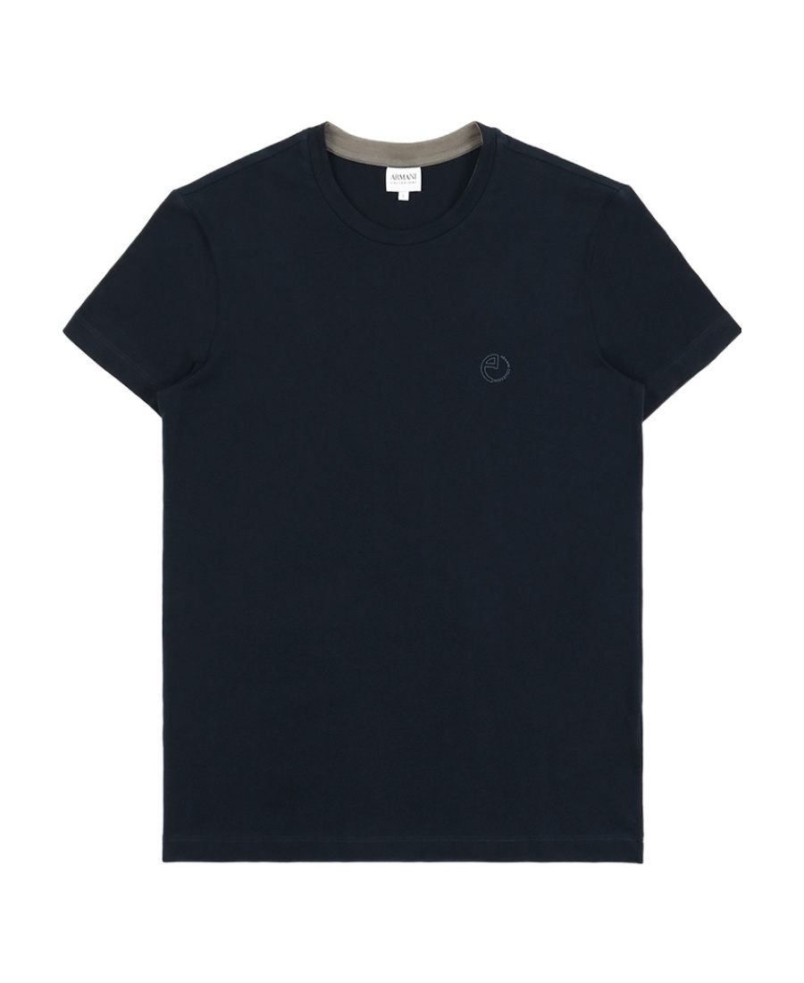 Armani Collezioni T-shirt With Round Neck And Short Sleeves In Black