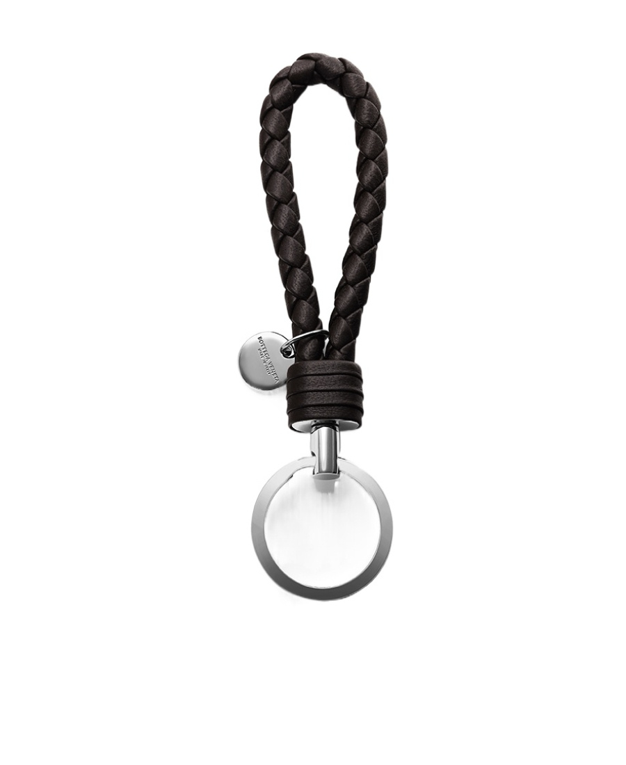 Bottega Veneta Weaving Key Chain In Black