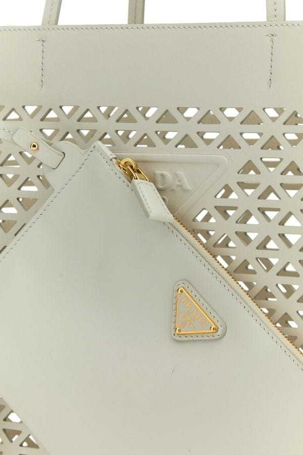 Prada Logo Shoulder Bag In White