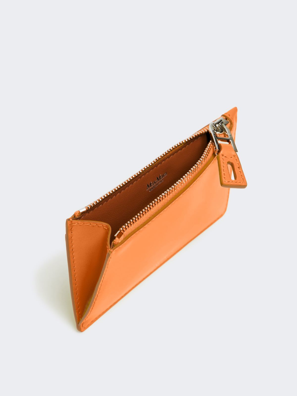 Max Mara Leather Card Holder In Orange