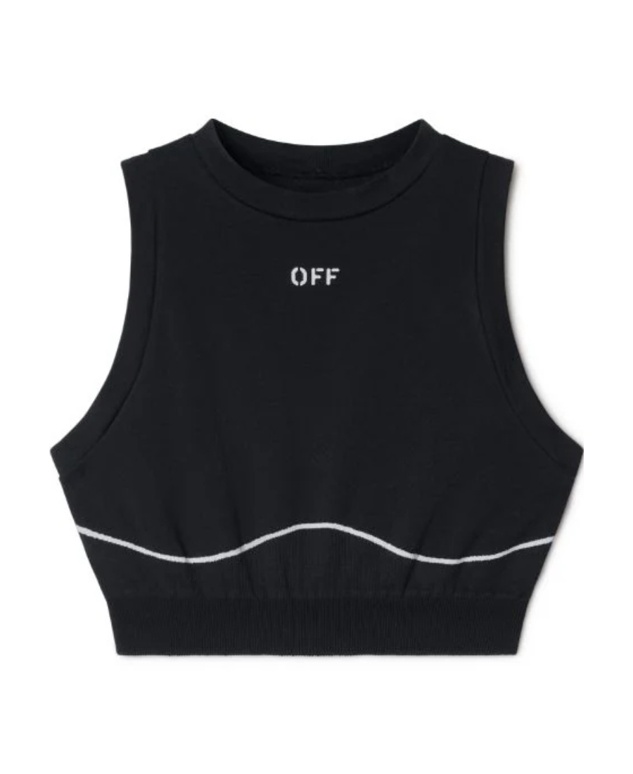 Off-white Off-stamp Sports Bra In Black