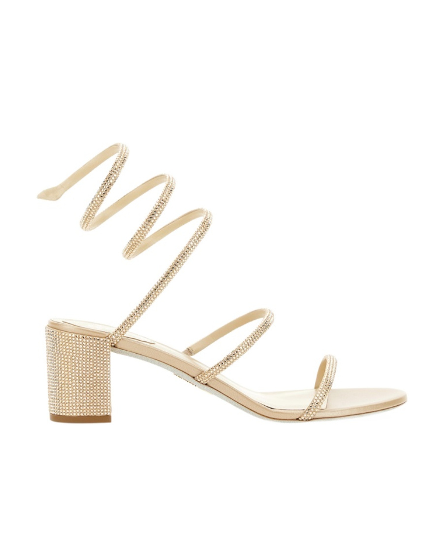 René Caovilla Rene Caovilla Cleo Ankle Strap Embellished Sandals In Nude