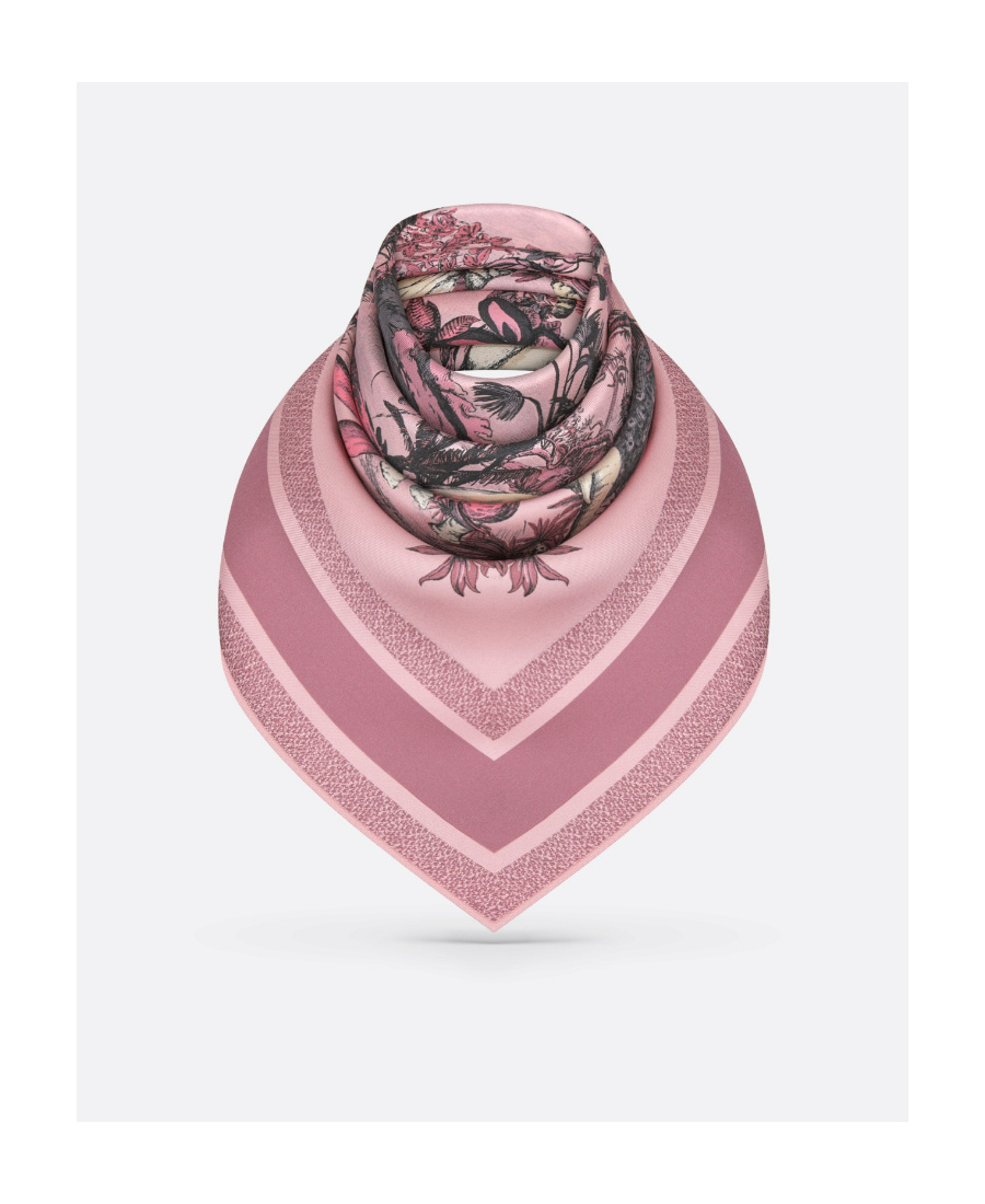 Shop Dior Square 90 Canvas De Jouy Scarf In Pink