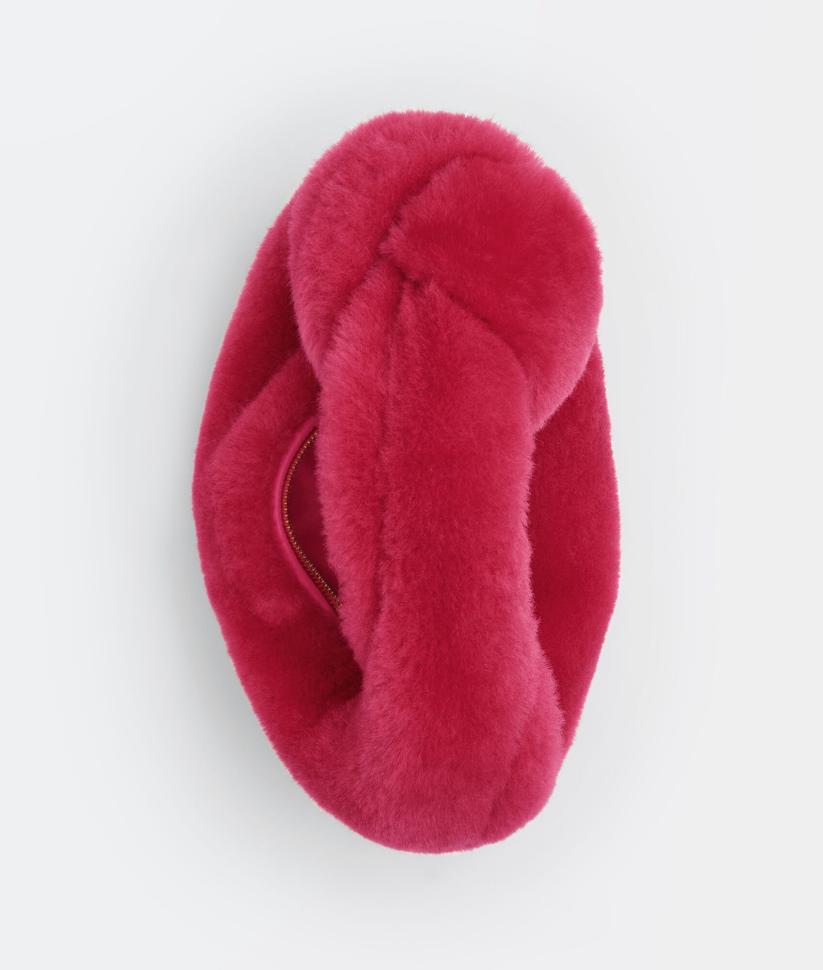 Bottega Veneta Mini Jodie Shearling Bag In Red