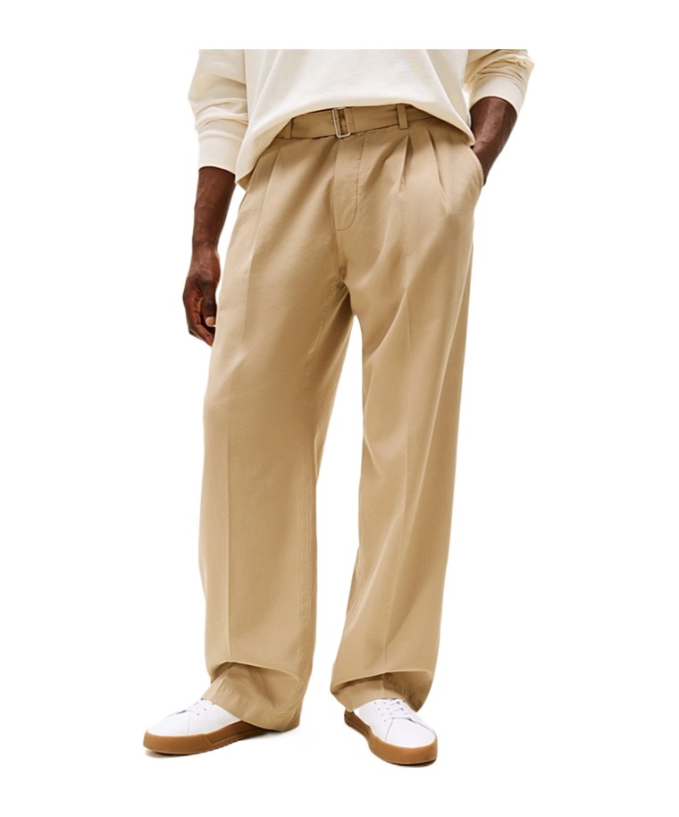 Tommy Hilfiger The Apxgp Collection Pleated Tapered Trousers In Neutral