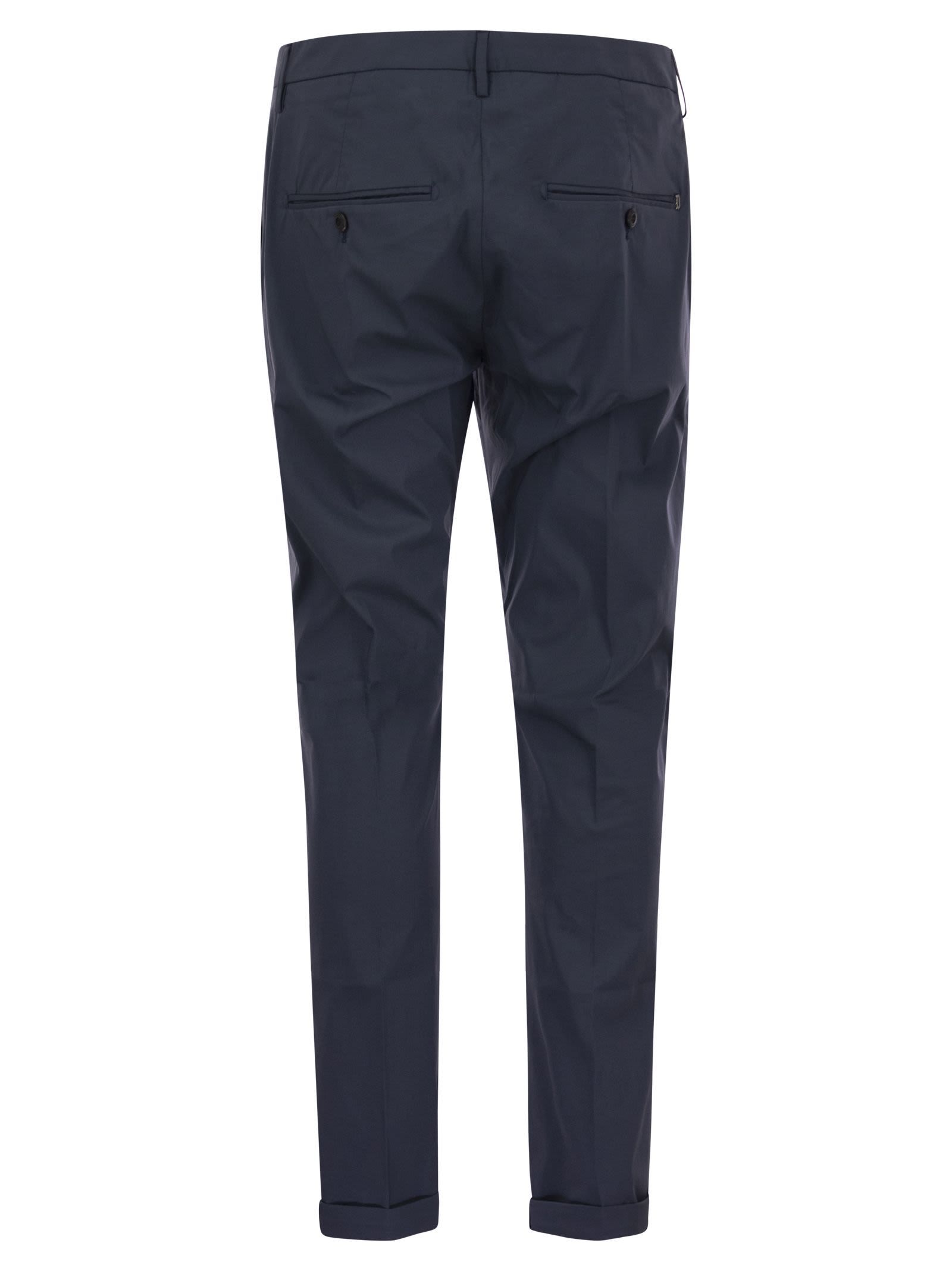 Dondup Gaubert Slim Flannel Trousers In Black