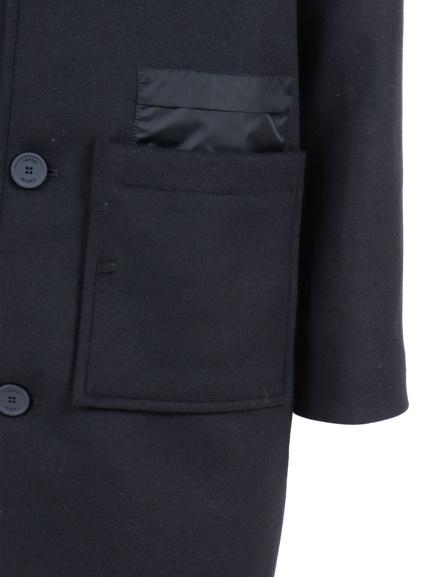 Aspesi Patch-pocket Coat In Black