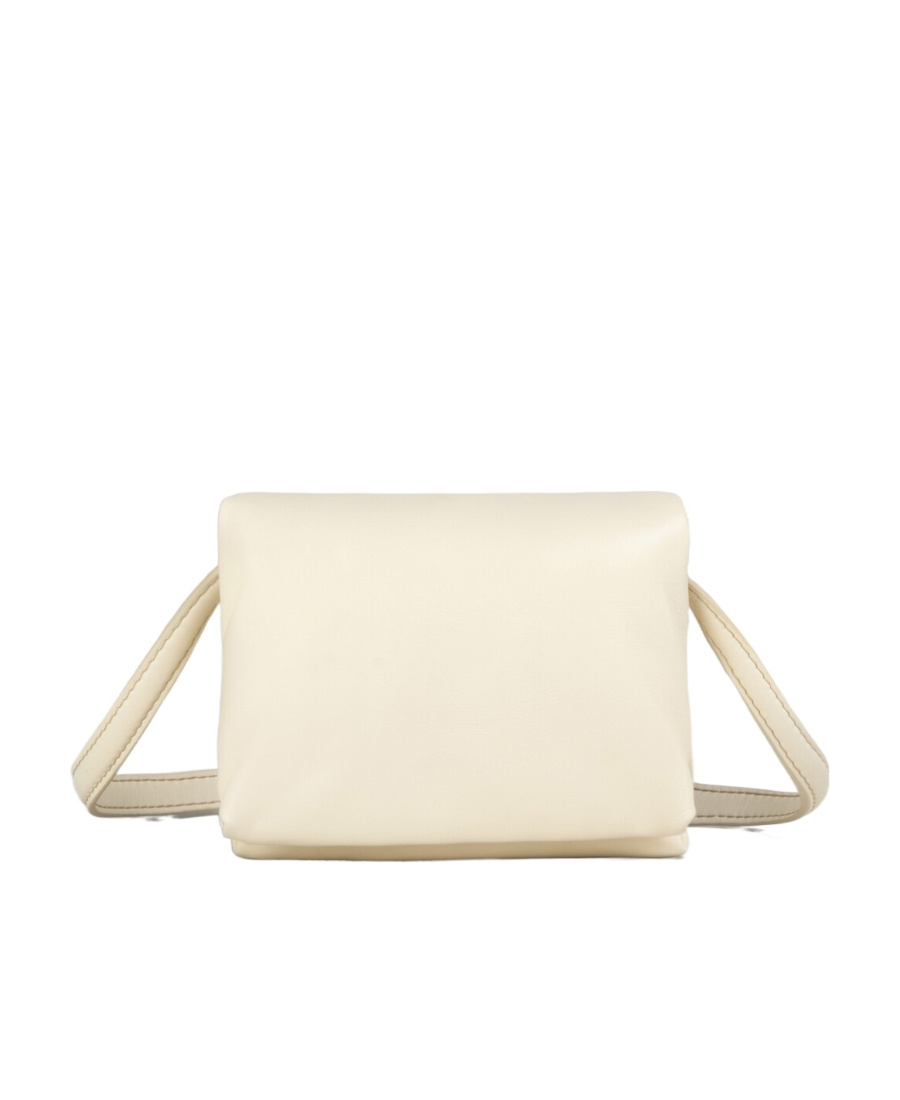 Shop Marni Ivory White Leather Mini Prisma Pouch