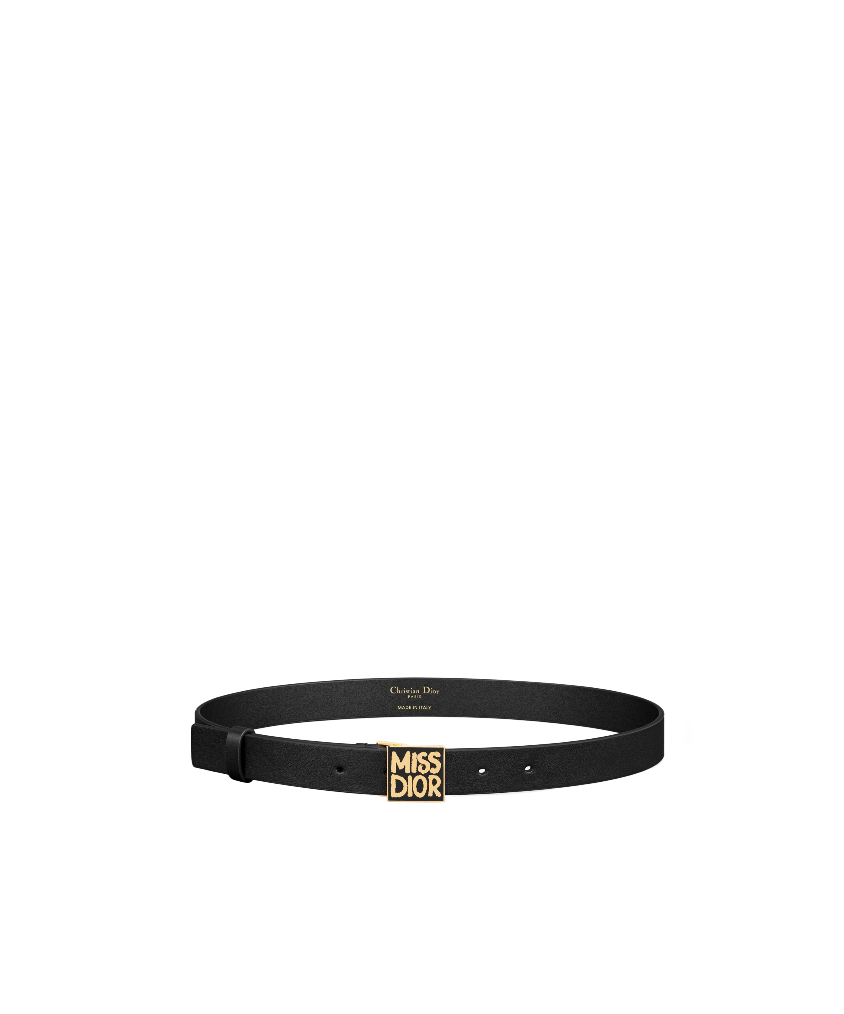 Dior Miss Dio Graffiti Pattern Belt In Black