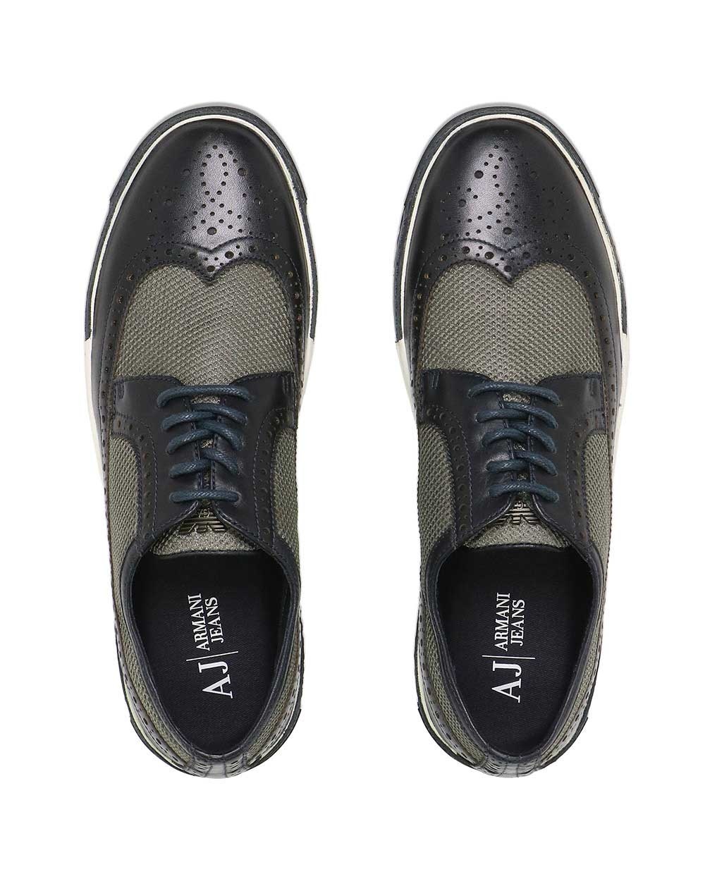 ARMANI JEANS STITCHING DETAIL CASUAL SNEAKERS