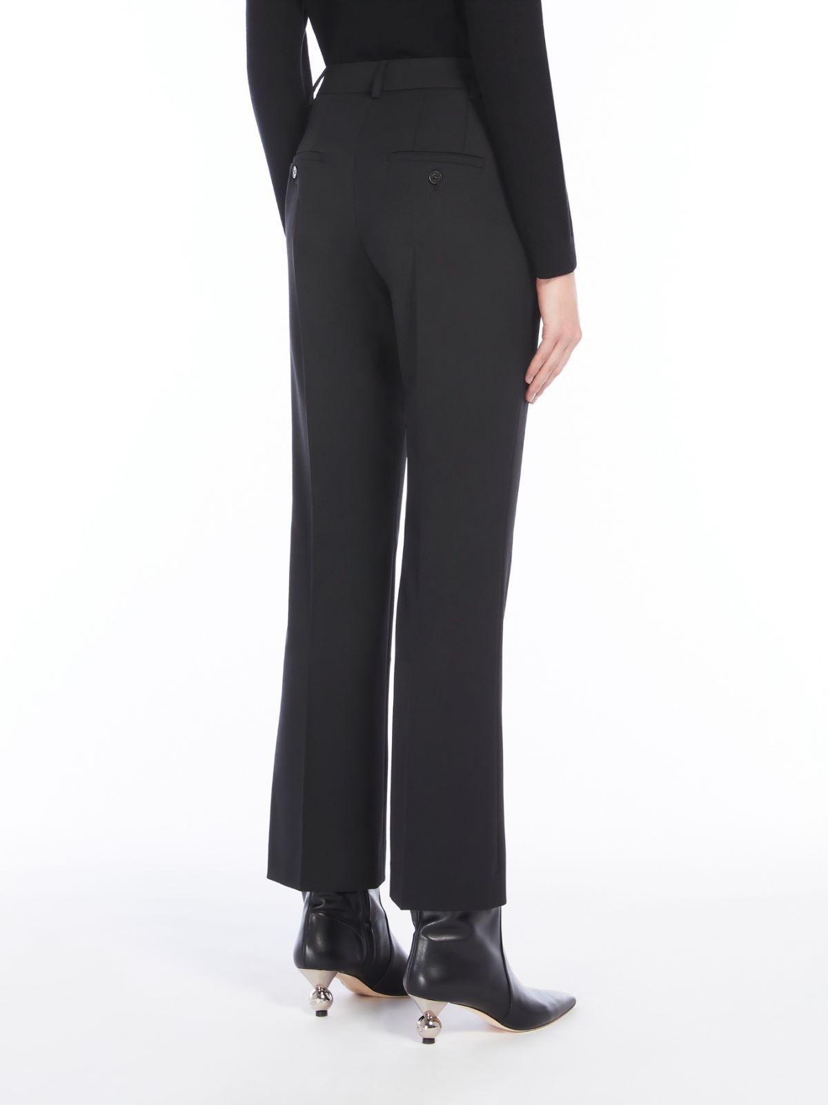 Weekend Max Mara Straight Wool Trousers In Black