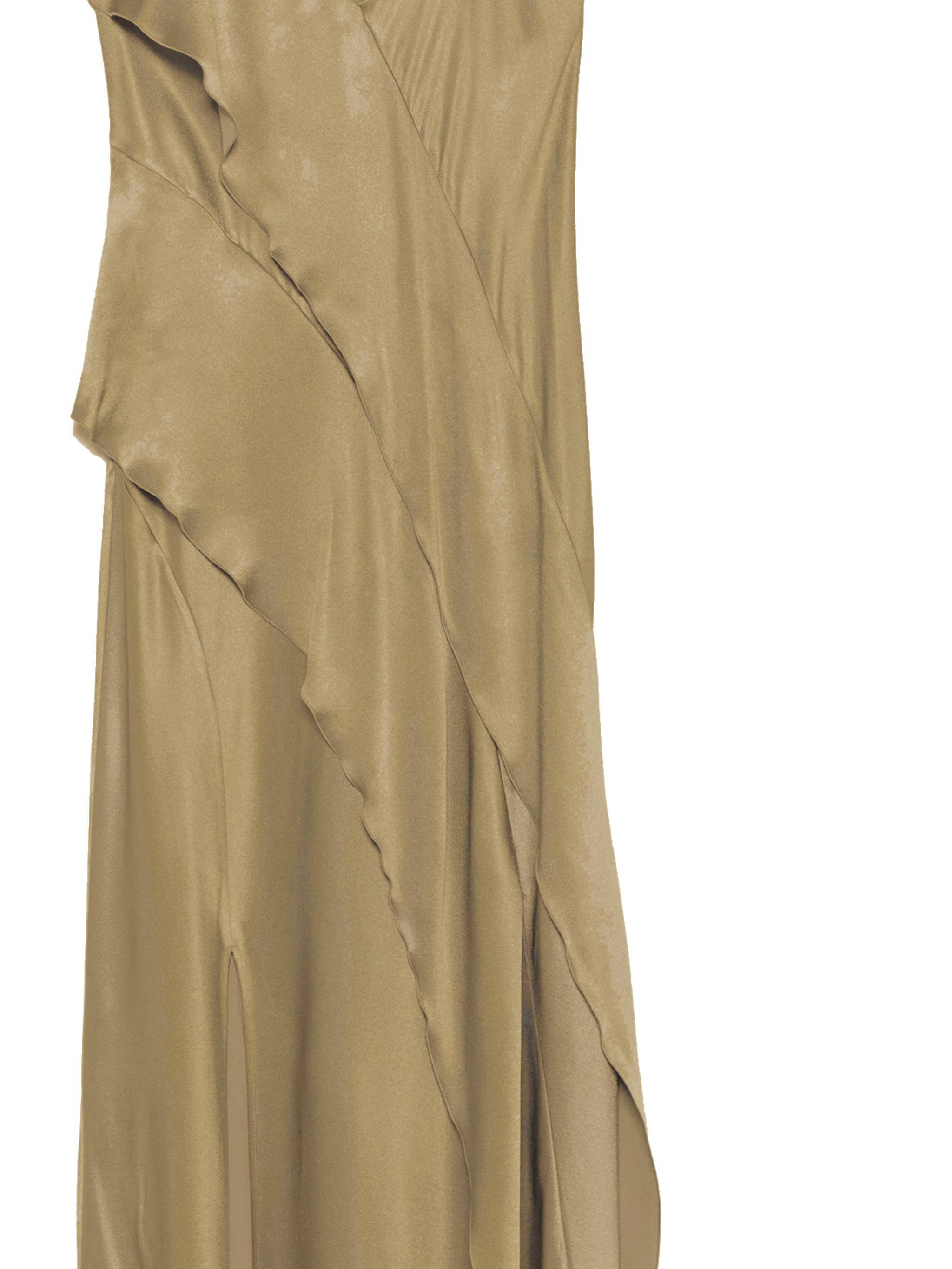 Antonelli Firenze Ruffled Slip Dress In Green