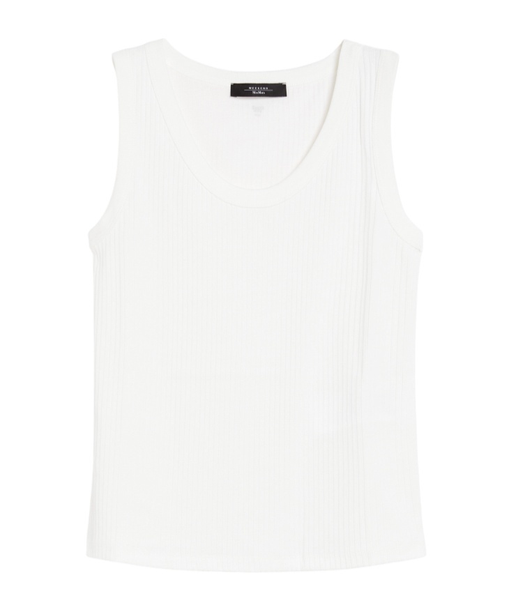 Weekend Max Mara Stretch Viscose Top In White