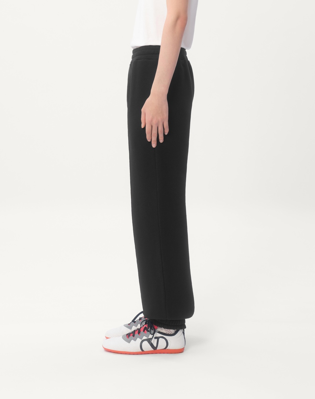 Valentino Chenille Jogging Trousers With Chez Patch In Black