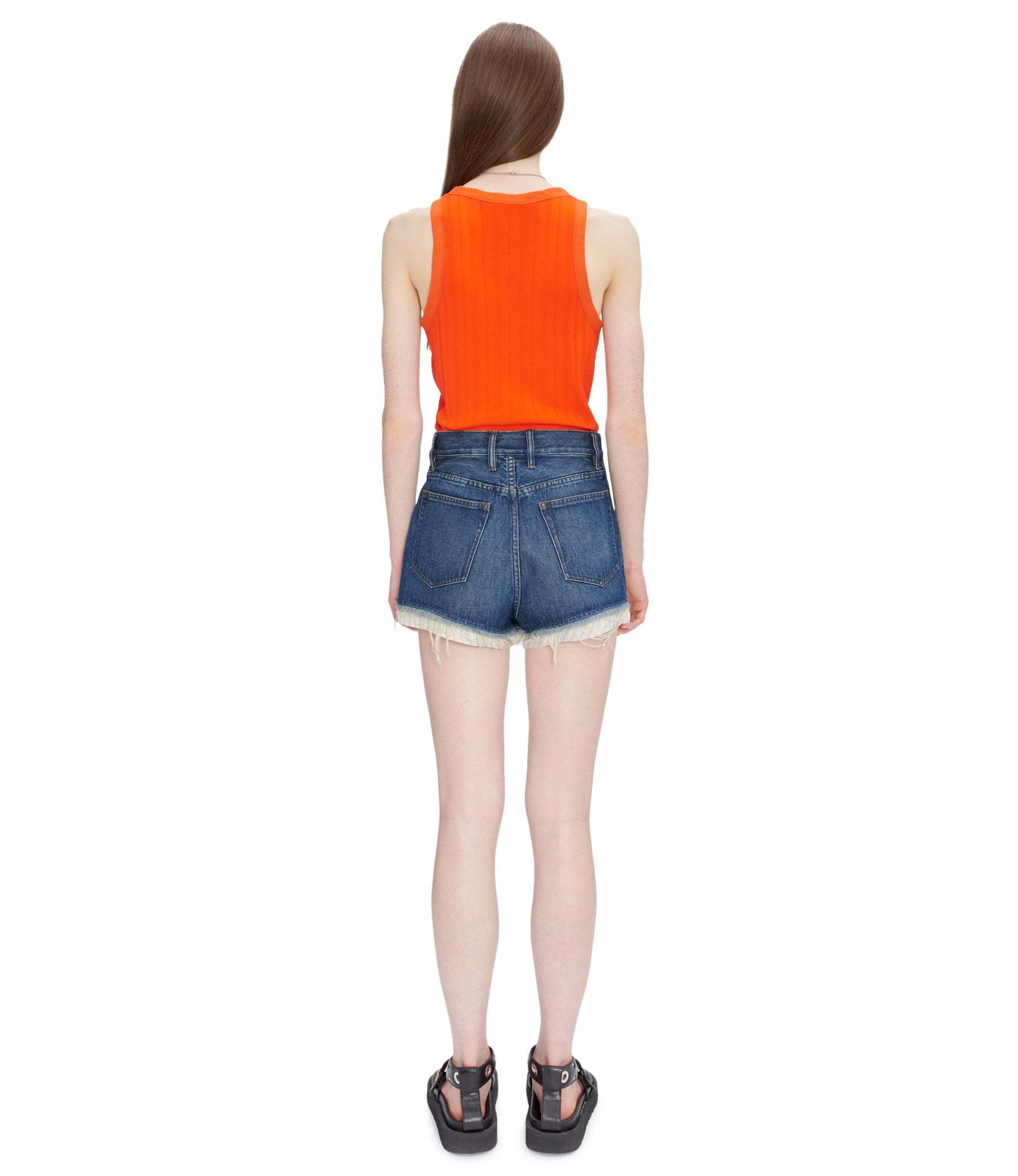 Apc Layered Denim Shorts In Blue