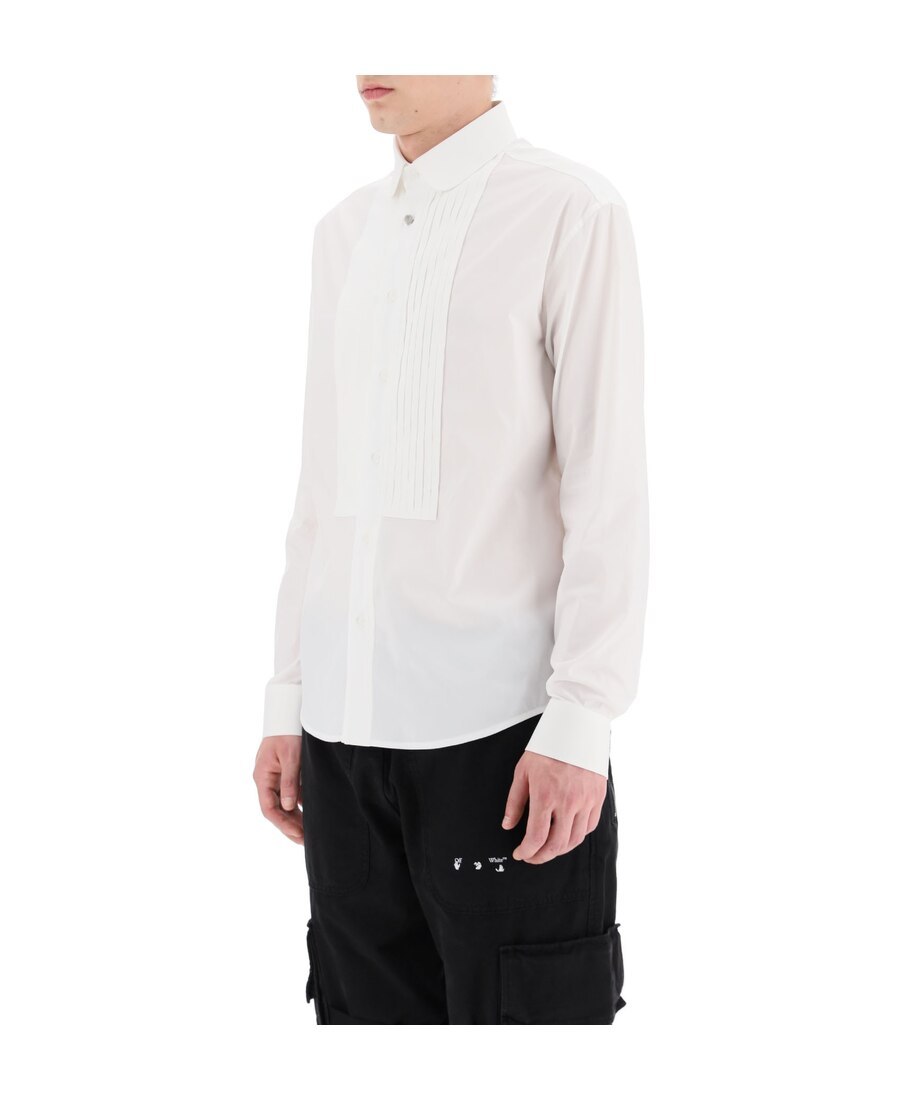 Off-white Now Print Tuxedo Shirt In White
