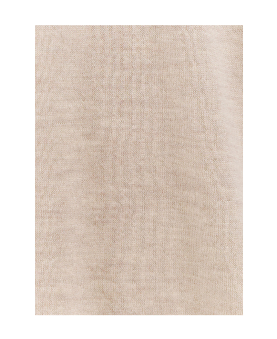Max Mara Long-sleeved Knitted Pullover In Nude