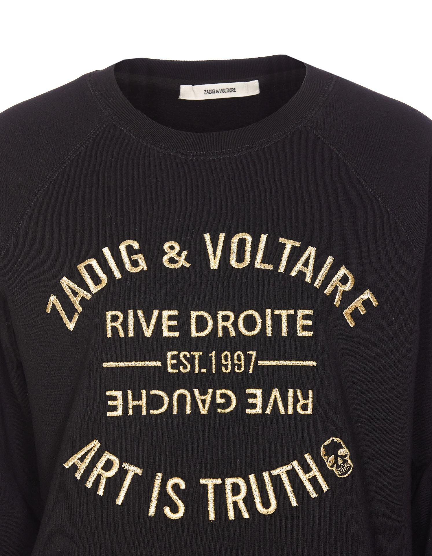 Zadig & Voltaire Zadig Voltaire Logo-embroidered Crewneck Sweatshirt In Black
