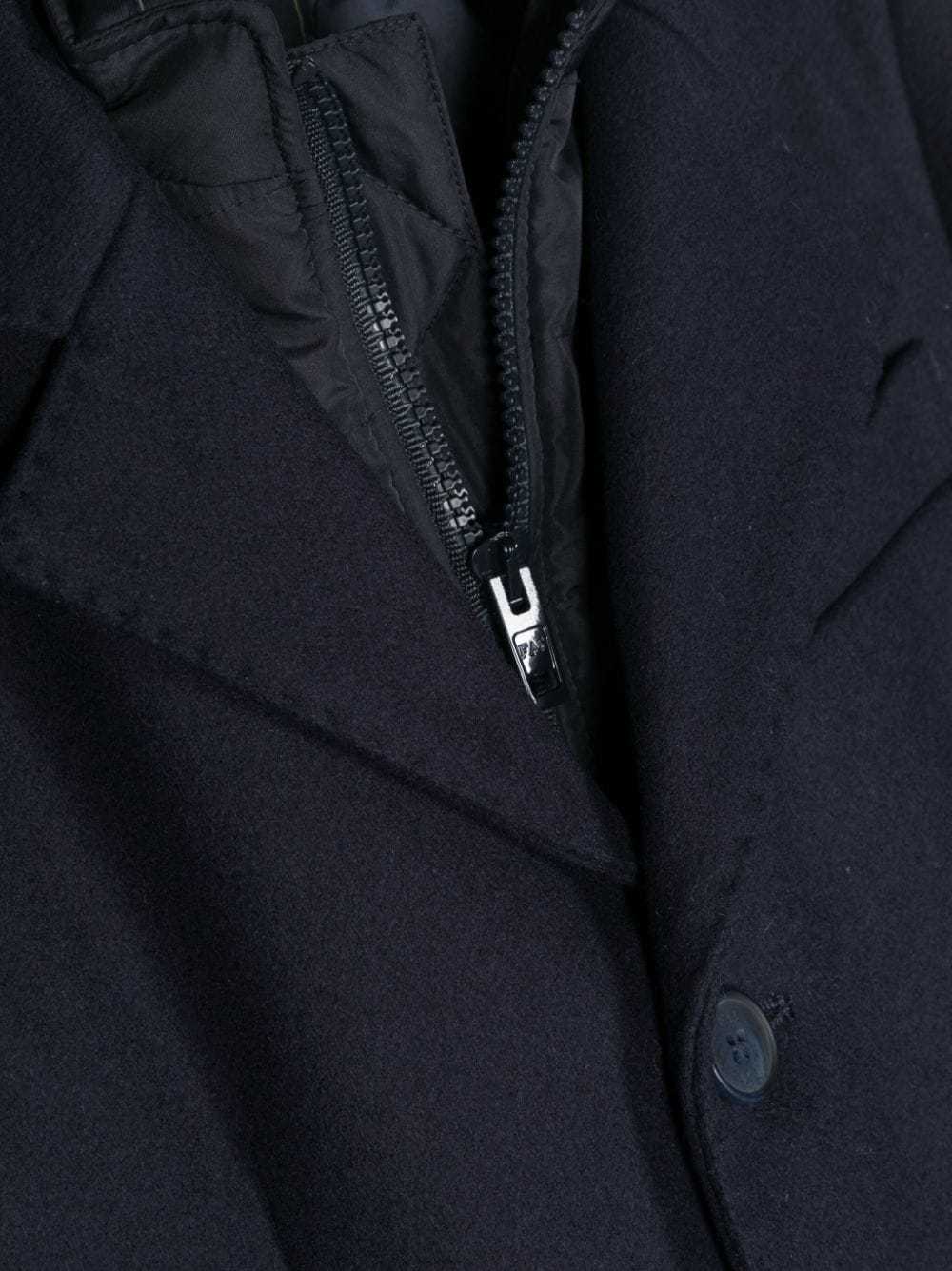 Fay Layered Single-breasted Coat In Black