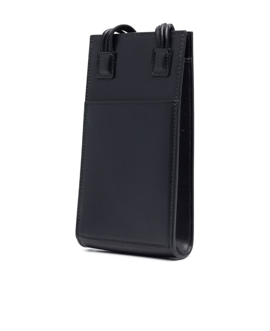 Jil Sander Leather Logo-detail Neck Bag In Black