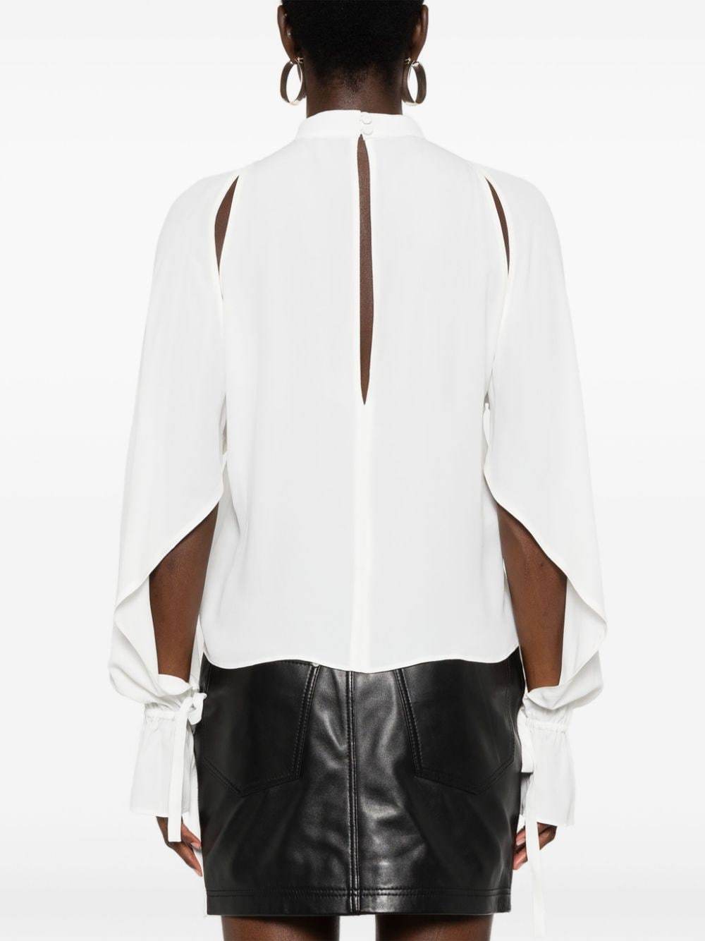 Pinko Flowing Blouse In Silk Blend In White