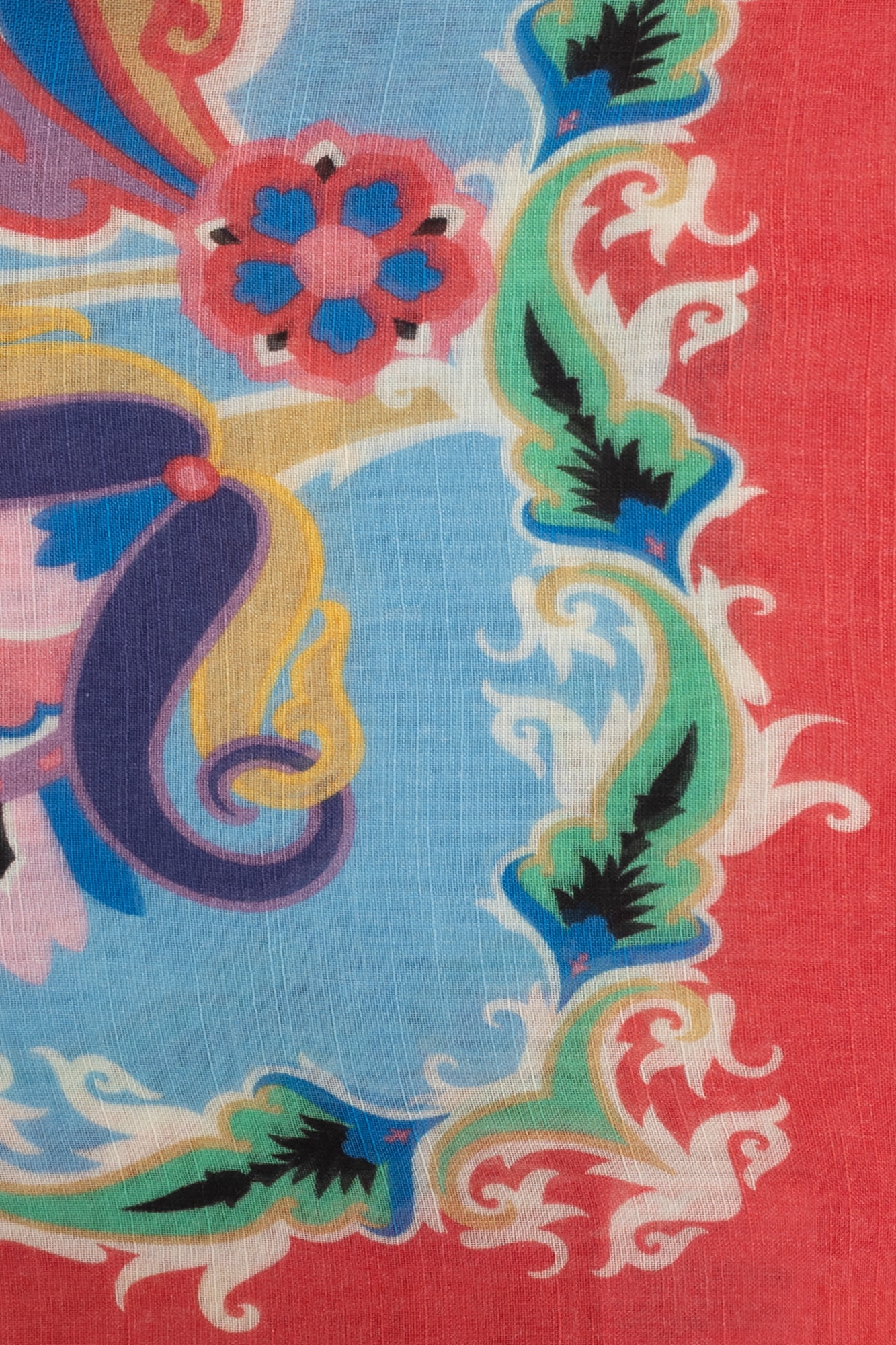 Etro Paisley Print Frayed Scarf In Multicolor