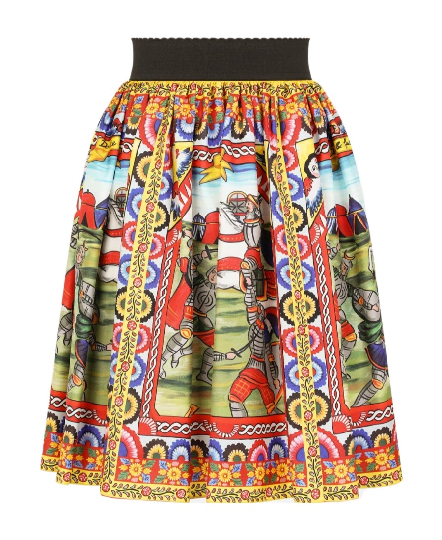 Dolce & Gabbana Carretto Patterned Mini Skirt In Multicolor